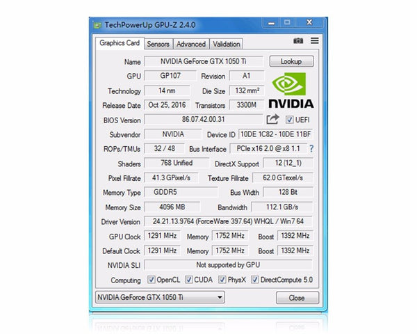 4GB GDDR5 1050TI Nvidia Series Video Graphics Card For Desktop