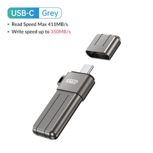 64GB - 512GB Metal USB 3.2 Type C 411MB/s Speed Flash Pen Drive