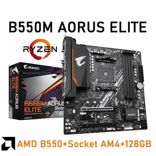 AMD B550M Socket AM4 DDR4 128GB RAM Ryzen Motherboard