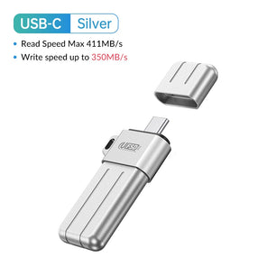 64GB - 512GB Metal USB 3.2 Type C 411MB/s Speed Flash Pen Drive