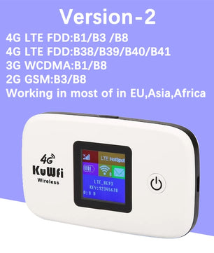 Wireless 150Mbps 4G High Speed 2400Mah Portable LTE Router