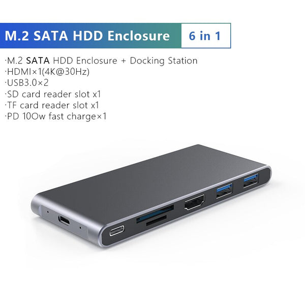 128GB To 2TB Type C HDMI SATA 2 High Speed SSD Enclosure