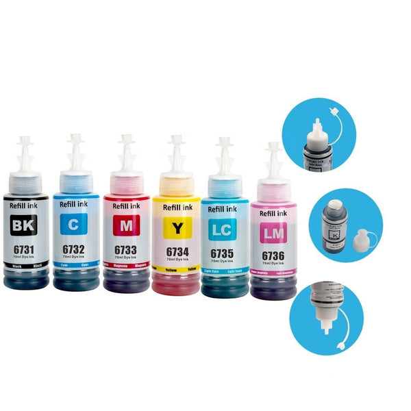 70ml Compatible 673 T673 T6731 Refill Ink Bottle For Epson L800-850 L1800 