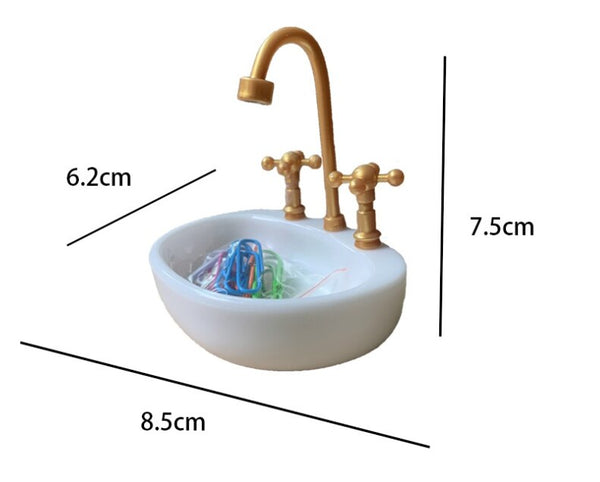 Magnetic Wash Basin Pattern Paper Clip Holder For Office Use