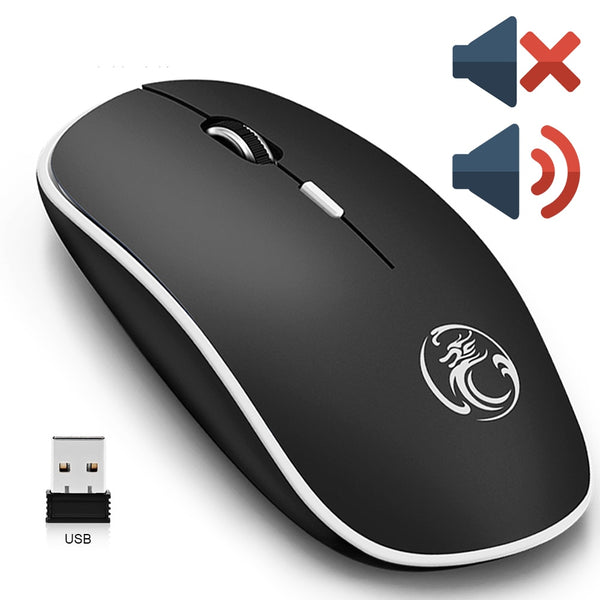 Wireless USB Silent Click Mouse With 4 Buttons and 1 Roller