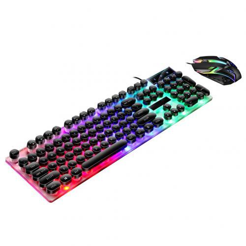 USB 104 Key Cap Wired Mechanical Gaming Keyboard Mouse Combo