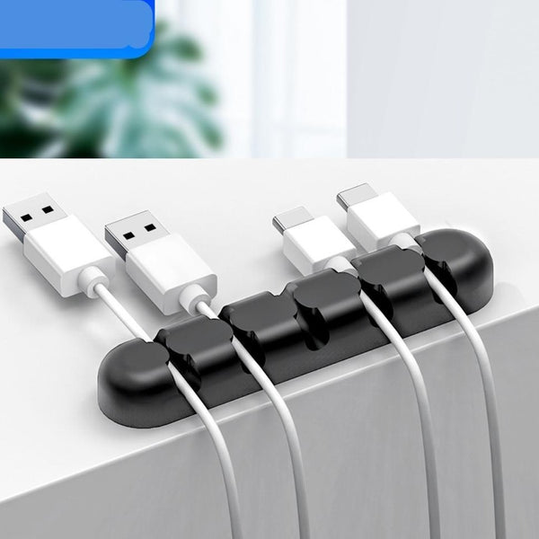 Silicone USB Cable Organizer & Holder For Desktop Wires