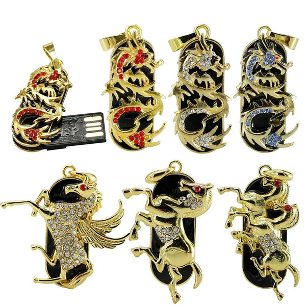 Metal Jewelry Dragon USB Flash Drive Memory Stick