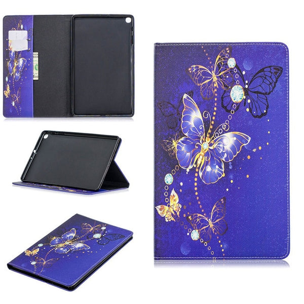 Leather Printed Anti-Slip Back Stand Bifold Tablet Protector Cover